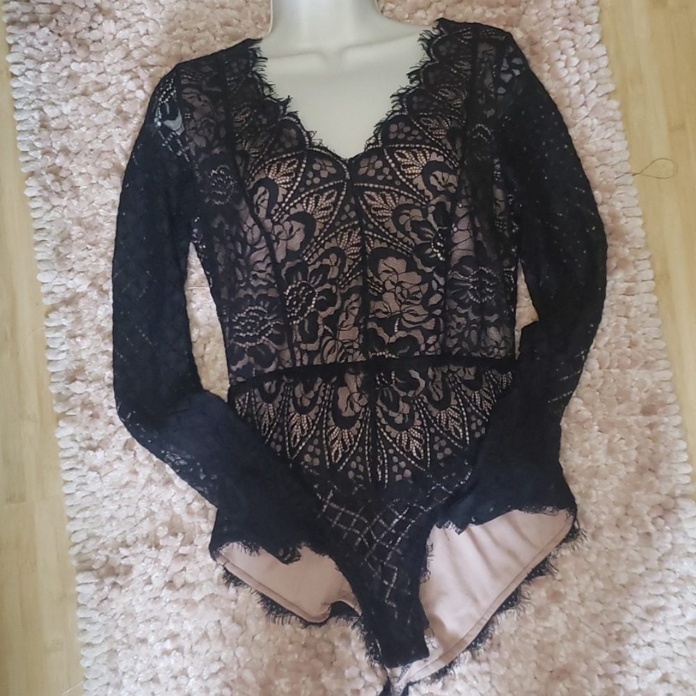 Beautiful Eyelash Lace Bodysuit by Vera Lucy
